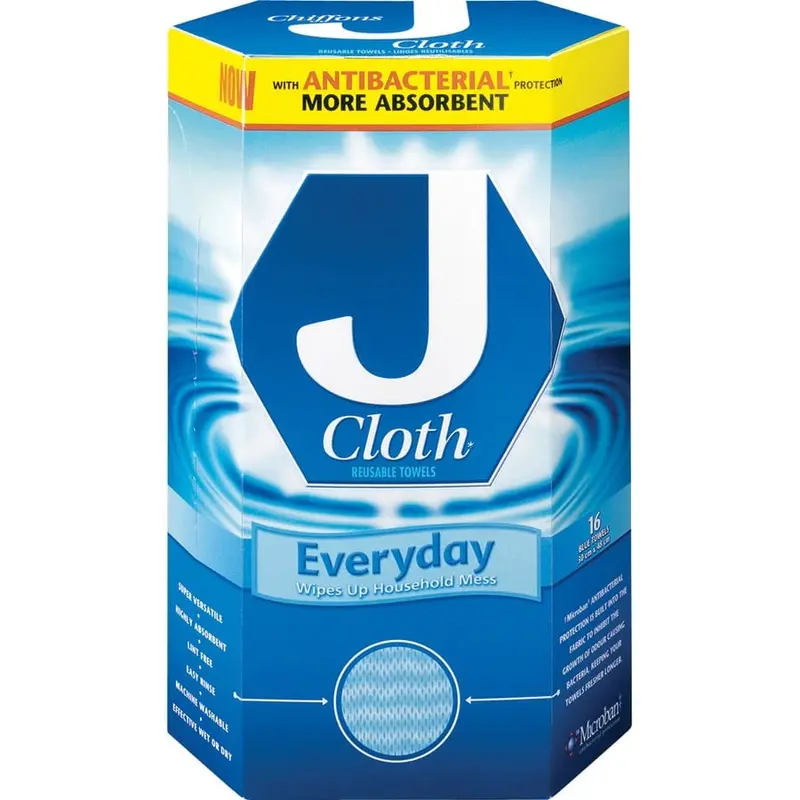 J-Cloth 77081 Heavy-Duty Cleaning Wipes – 19" X 12", Antimicrobial, Washable (16/Pack) 1