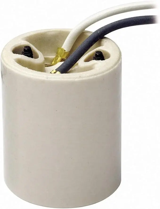 Leviton 10085-5 Medium-Base Keyless Porcelain Lampholder – Glazed White, Single-Circuit – Denson Cfe 1