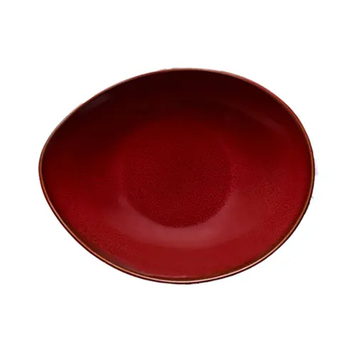 Luzerne Rustic Crimson Deep Coupe Plate By Oneida 1880 Hospitality — 9" Round Porcelain Bowl, 12 Per Case 1