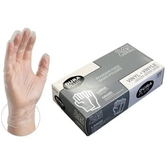 Medium Disposable Vinyl Gloves – Powder-Free, 100 Per Box 1