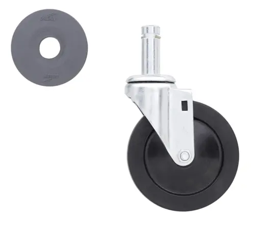 Metro 5M Super Erecta 5" Swivel Caster – Rubber-Tread, Heavy-Duty Stem Mount | Denson Cfe 1