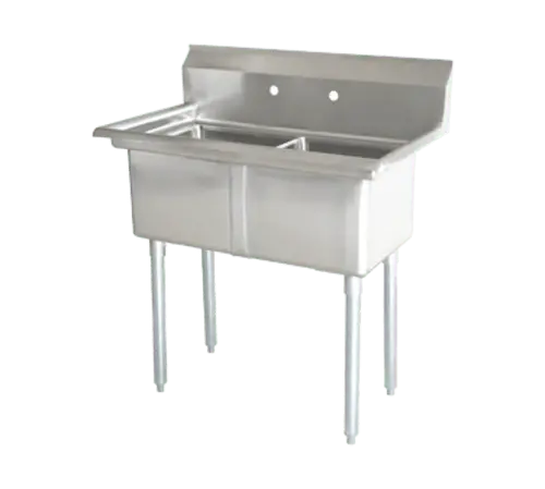 Omcan 22119 Heavy-Duty 53" Two-Bowl Pot Sink – 24" Bowls, 18-Gauge Stainless Steel | Denson Cfe 1