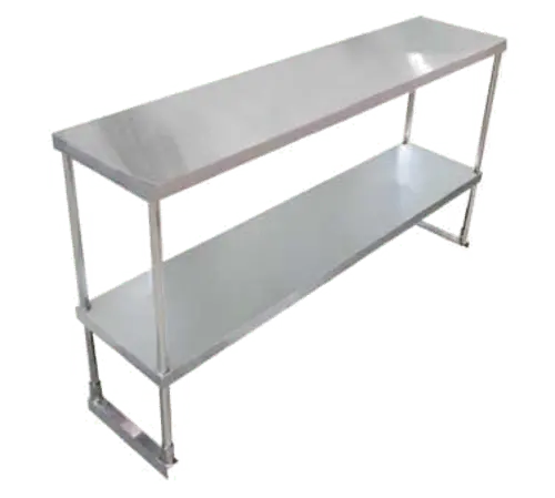 Omcan 23990 Heavy-Duty Double-Deck Overshelf – 72" Stainless Steel Commercial Storage Unit | Denson Cfe 1