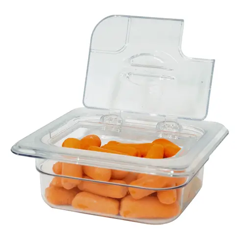 Omcan 43641 Polycarbonate Flip-And-Lid Cover For 1/6-Size Food Pans – 7" Diameter | Denson Cfe 1