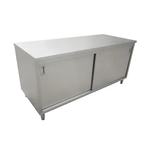 Omcan 44193 60" Stainless Steel Work Table – Nsf-Certified Cabinet Base With Sliding Doors | Denson Cfe 1