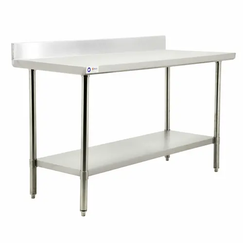 Omcan 44346 30" X 60" Full-Stainless Worktable With Integrated Backsplash | Denson Cfe 1