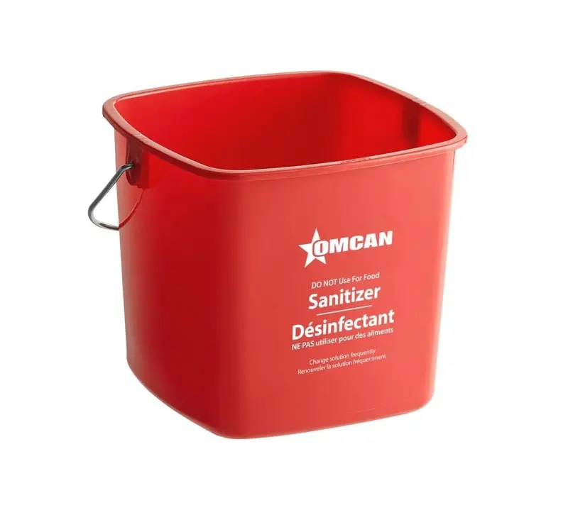Omcan 81017 Compact Red Sanitizing Pail – 3-Quart Cleaning & Disinfection Bucket 1