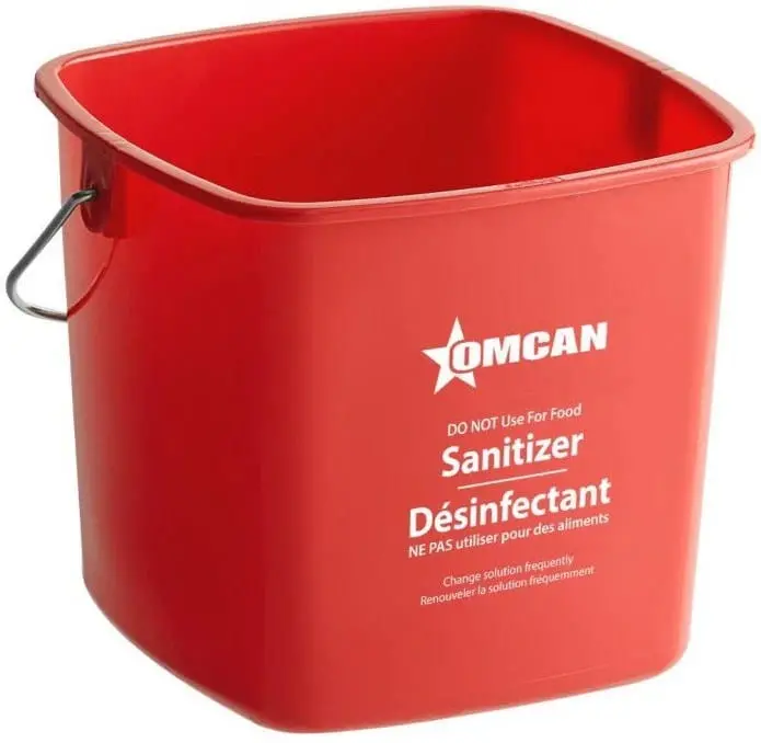 Omcan 81019 Red Sanitizing Pail – 6-Quart (5.7 L) Cleaning Bucket 1