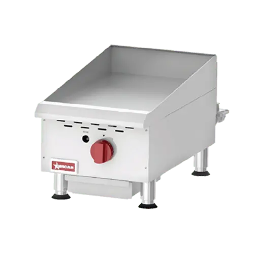 Omcan Ce-Cn-G15M Countertop Gas Griddle – Single Burner, Manual Control, Stainless Steel 1