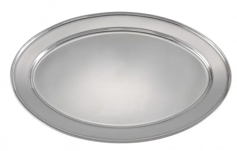 Omcan Oval Stainless Steel Platter – 13.625 X 9.5 Inches, Heavy-Duty Food Service Grade 1