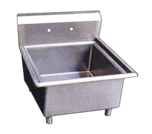 Omcan Single-Tub Sink – 24" X 24" X 14", Corner Drain (1.8"), No Drain Board | Denson Cfe 1