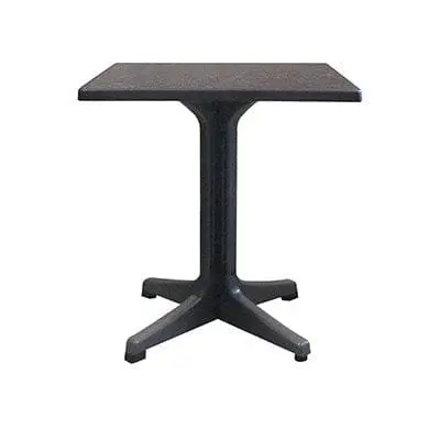 Omega 32X32-Inch Outdoor-Rated Square Dining Table – Dark Concrete Top With Charcoal Resin Edge & Base 1