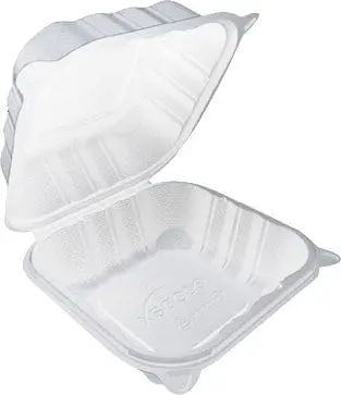 Pebble Clamshell Container – 6" × 6" × 3.25", Single Compartment (250/Case) 1
