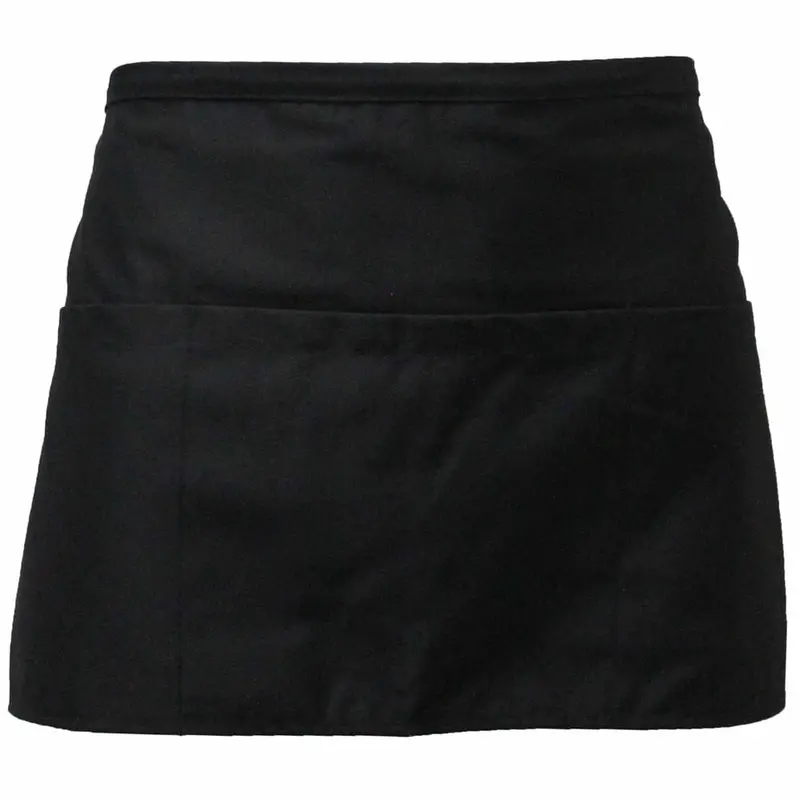 Premium Uniforms 1000-Black Commercial Waist Apron – 23" X 12", 3-Pocket Twill 1
