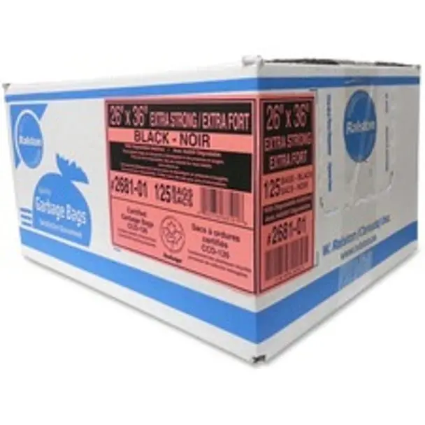 Ralston 2600 Series Industrial Garbage Bags – 26" × 36", Extra-Duty Black Poly | Denson Cfe 1