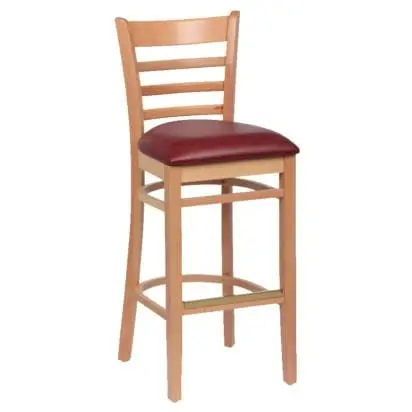 Royal Industries Roy 8002 N Crm Hardwood Bar Stool – Ladder Back, Saddle Seat, Clearance Item 1