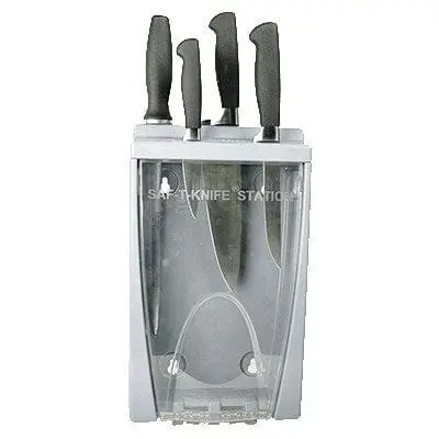 Saf-T-Knife Jr. Knife Storage Station – Dual Large Slots + Built-In Sharpener 1