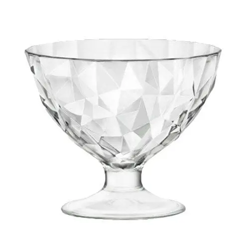 Steelite Footed Dessert Glass – 8 Oz Diamond-Textured Soda Lime (4990Q715) | Denson Cfe 1