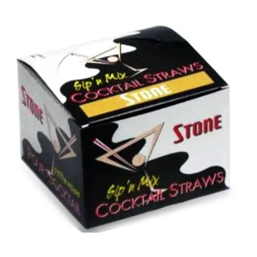 Stone Super Cocktail Black Plastic Straws – 8-Inch, Pack Of 2500 (Case) 1