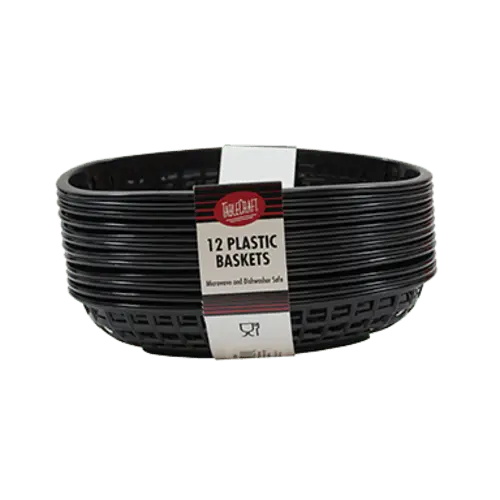 Tablecraft C1074Bk Oval Plastic Cash-And-Carry Basket – Dishwasher Safe 1