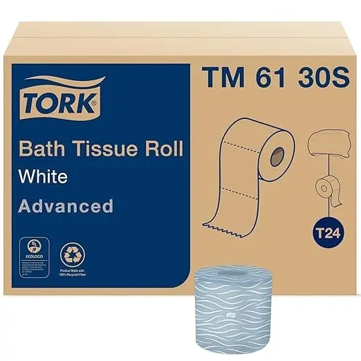 Tork Tm6130S Advanced 2-Ply Bath Tissue Roll – High-Capacity Dispenser Compatible 1