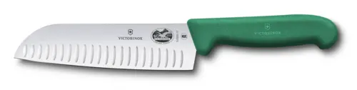 Victorinox Fibrox Pro Santoku Knife – 7″ Blade, Red Handle Variant | Denson Cfe 1