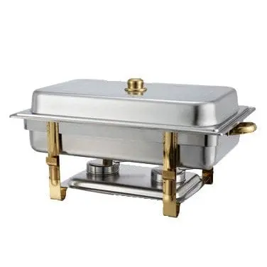 Winco 201 Malibu Gold-Accent 8-Quart Full-Size Chafer 1