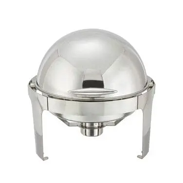 Winco 602 Madison 6-Quart Stainless Steel Round Chafer – Roll-Top Functionality | Denson Cfe 1