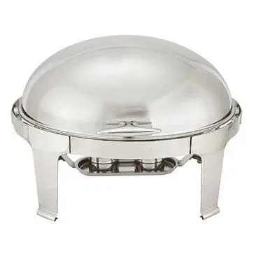 Winco 603 Madison 8-Quart Oval Roll-Top Chafer – Heavyweight Stainless Steel | Denson Cfe 1