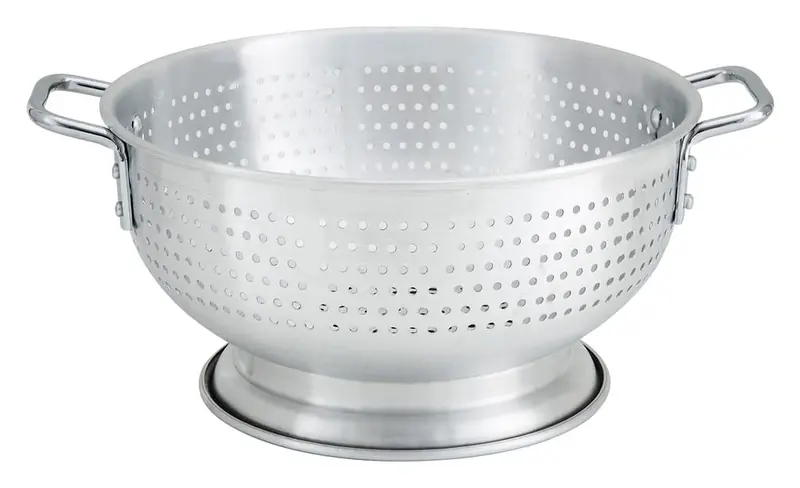 Winco Alo-8Bh 8-Qt Aluminum Colander With Reinforced Base & Side Handles | Denson Cfe 1