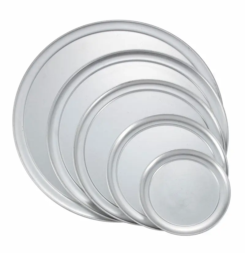 Winco Apzt-10 10-Inch Wide-Rim Aluminum Pizza Tray For Stable Handling | Denson Cfe 1