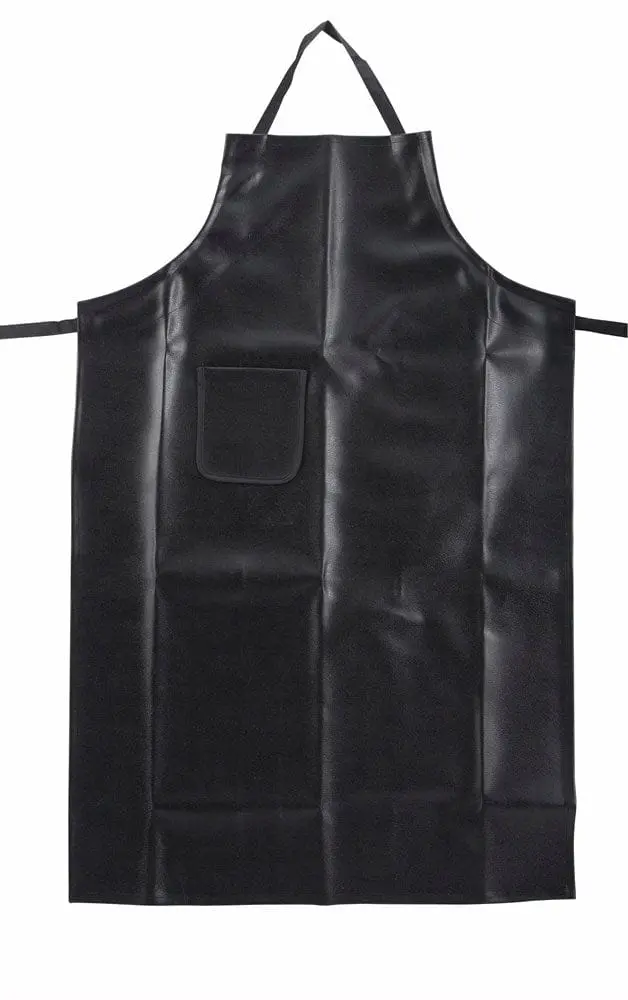 Winco Ba-Hn Black Heavy-Duty Vinyl Apron – 41.25" L × 26.5" W With Functional Pocket | Denson Cfe 1