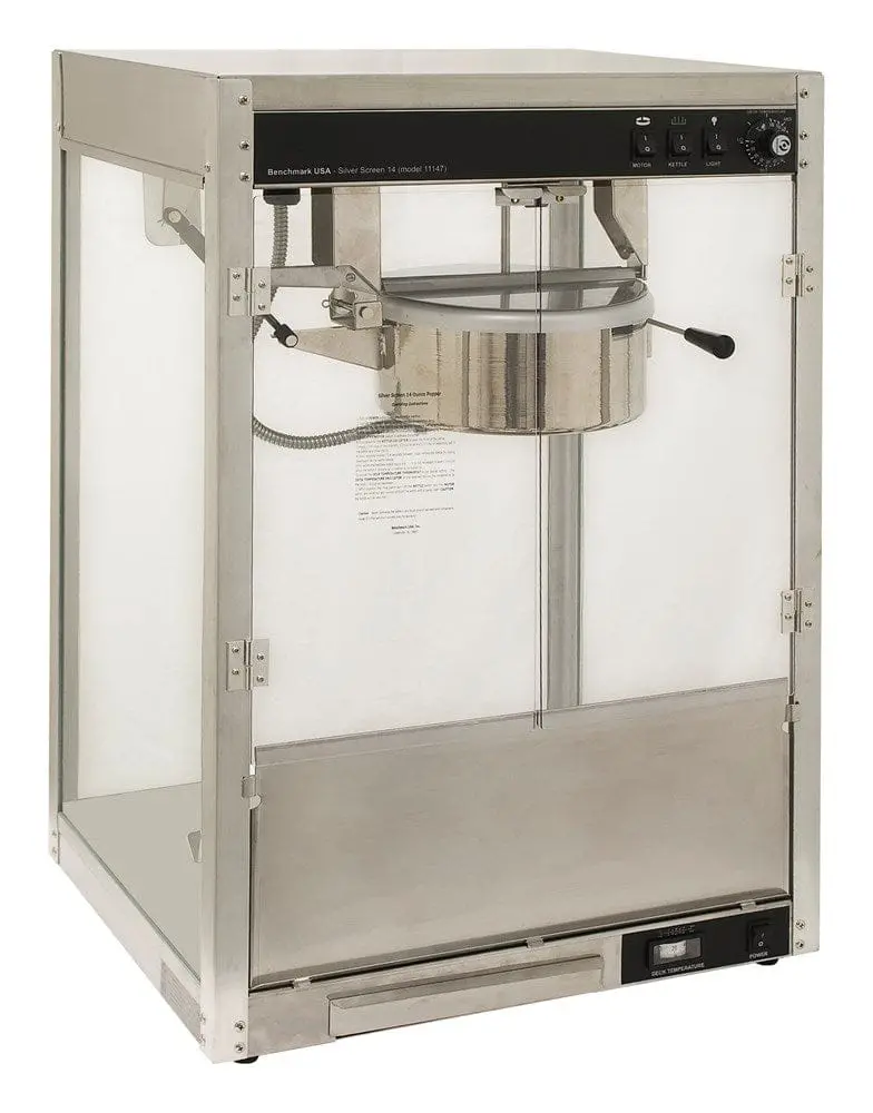Winco Benchmark 11147 Silver Screen 14 Oz Popcorn Machine – On-Demand Fresh Popcorn Production | Denson Cfe 1