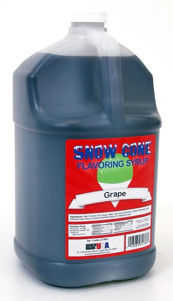 Winco Benchmark 72003 Grape-Flavored Shaved Ice Syrup – 1-Gallon Jug | Denson Cfe 1