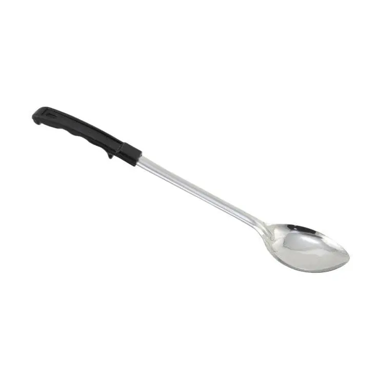 Winco Bhop-15 Solid Basting Spoon With Stop Hook – 15-Inch Stainless Steel Head, Black Polypropylene Handle 1