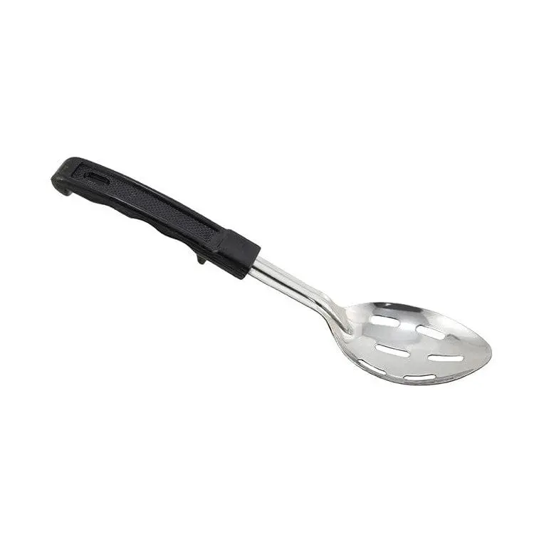 Winco Bhsp-11 11" Slotted Basting Spoon: Stainless Steel Bowl + Black Polypropylene Handle 1