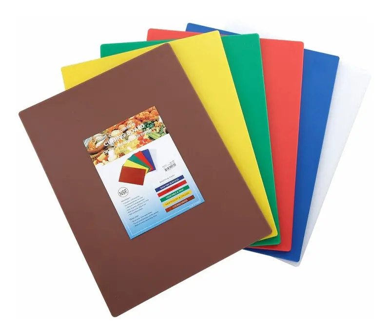 Winco Cbst-1218 Four-Piece Color-Coded Plastic Cutting Board Set – 12" X 18" | Denson Cfe 1