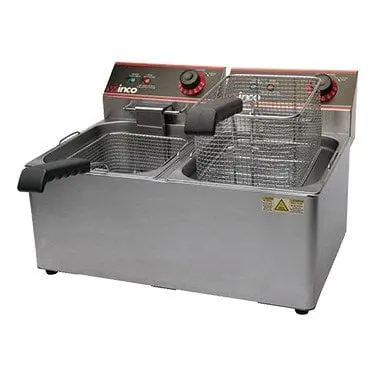 Winco Eft-32 Twin-Well Electric Fryer – 32-Pound Capacity, 120V Commercial Use | Denson Cfe 1