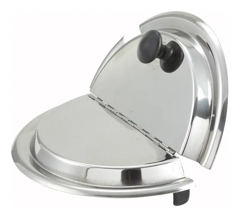 Winco Insh-7 Heavy-Duty Hinged Lid For 7-Quart Inset Pan – Stainless Steel 1