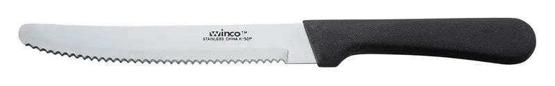 Winco K-50P 5-Inch Stainless Steel Steak Knife With Rounded Tip & Ergonomic Poly Handle 1