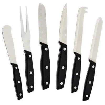 Winco Kcs-6 Cheese Knife Set – Pom Handles, Precision Stainless Steel Blades | Denson Cfe 1