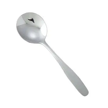 Winco Manhattan Bouillon Spoon – Solid-Handle 6" Stainless Flatware, 0008-04 1