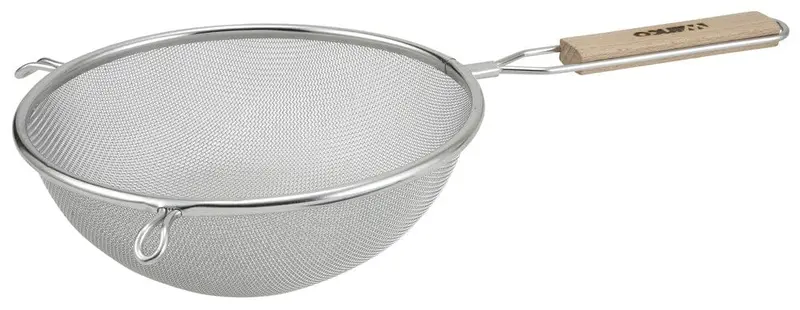 Winco Ms3A-8S 8-Inch Mesh Strainer With Ergonomic Wooden Handle | Denson Cfe 1