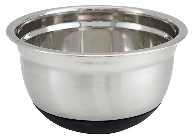 Winco Mxru-500 5 Qt Premium Mixing Bowl – Silicone Non-Slip Base + Stainless Steel Body | Denson Cfe 1