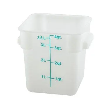 Winco Pesc-4 White 4-Quart Square Food Storage Container | Denson Cfe 1
