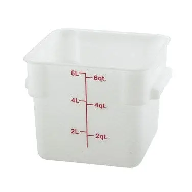 Winco Pesc 6-Quart White Square Food Storage Container – Denson Cfe 1