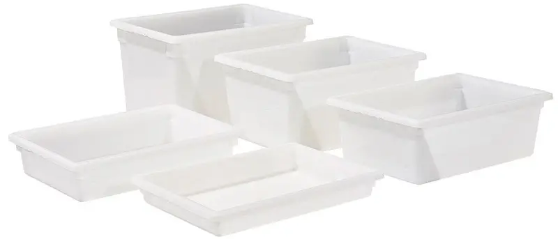 Winco Pffw-12 12" Tall White Polypropylene Food Storage Box – 18" × 26" Stackable Bin 1