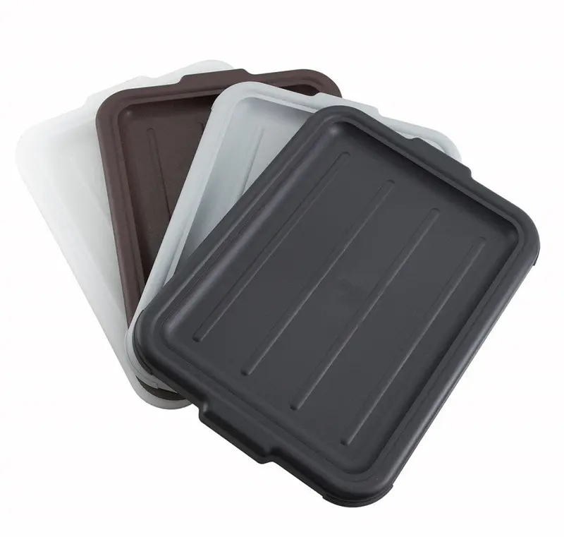 Winco Pl57C Gray Polypropylene Dish Box Lid – Durable, Stackable Cover | Denson Cfe 1