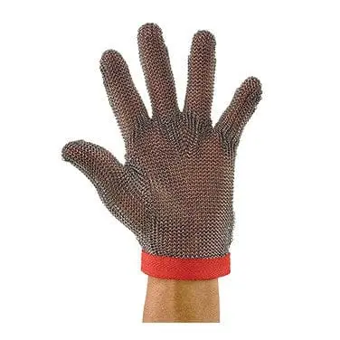 Winco Pmg-1M Medium Reversible Red Cut-Resistant Protective Mesh Glove 1