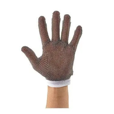 Winco Pmg-1S Small Reversible White Stainless Steel Mesh Glove 1